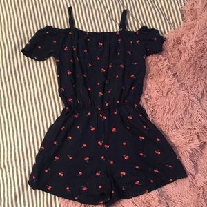 Abercrombie Cherry Cold Shoulder Romper